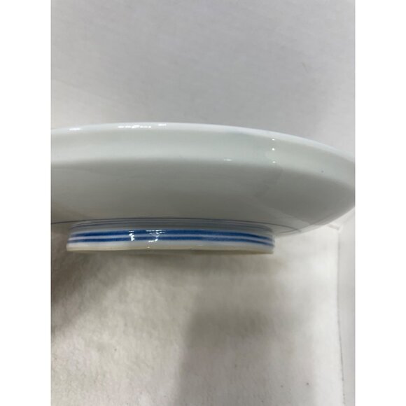 Fish Bowl Plate Asian Unbranded Blue White with Bottom Rim - Picture 4 of 4